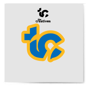 The Creatives Yellow/Royal Blue Enamel 1" Pin