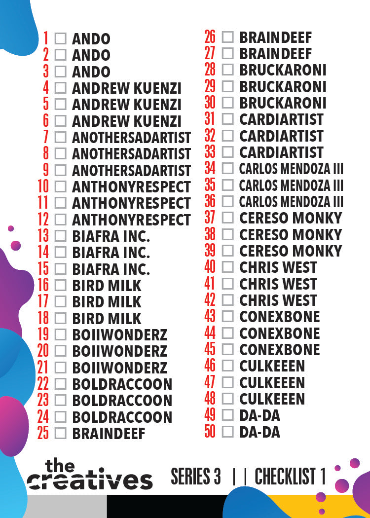 Checklist Series 3 - Digital Download – The Creatives : TCP