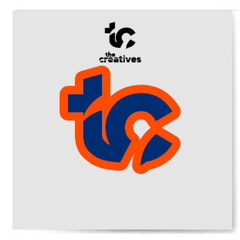 The Creatives Orange/Blue Enamel 1" Pin